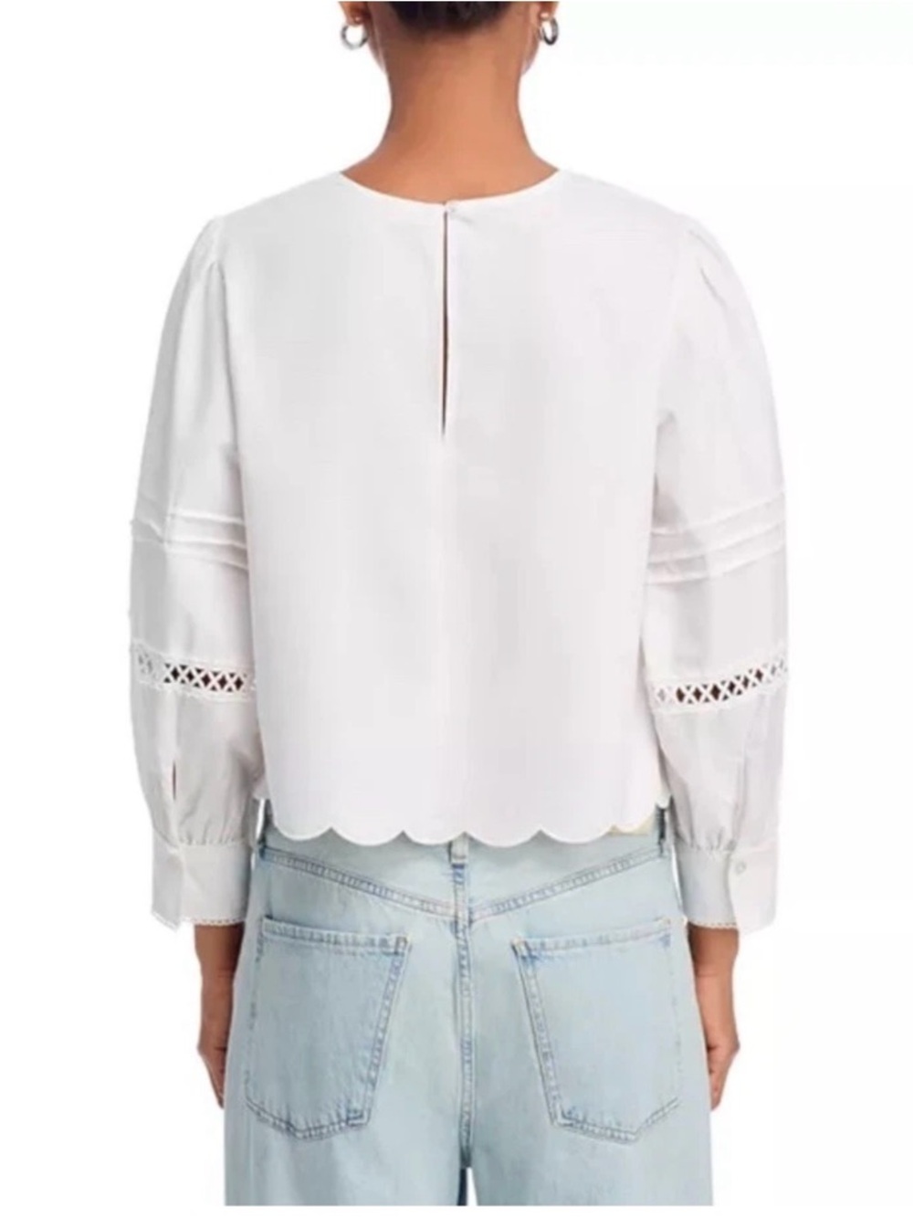 French Connection Alissa White Cotton Broderie Top - Picture 2 of 7